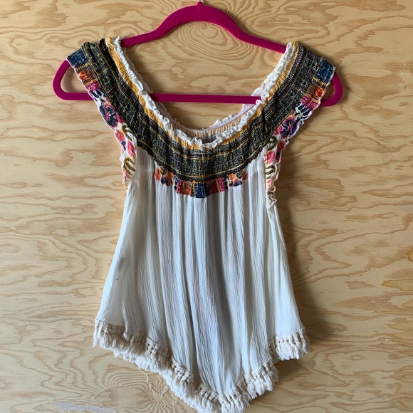 Off the shoulder multi colored T-shirt - Picture 2 of 2